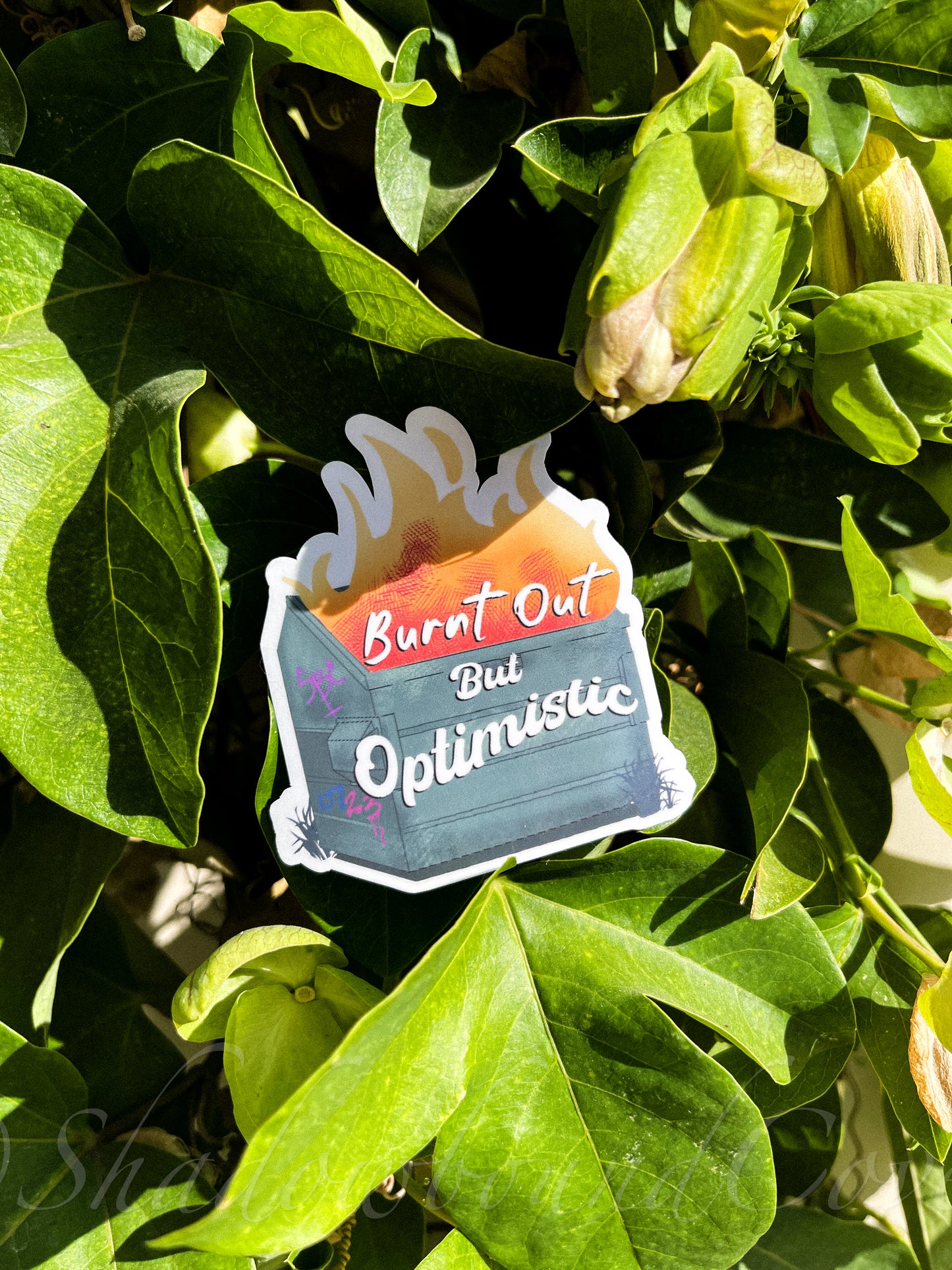 Burnt Out, But Optimistic Sticker - Shadowbound Coven