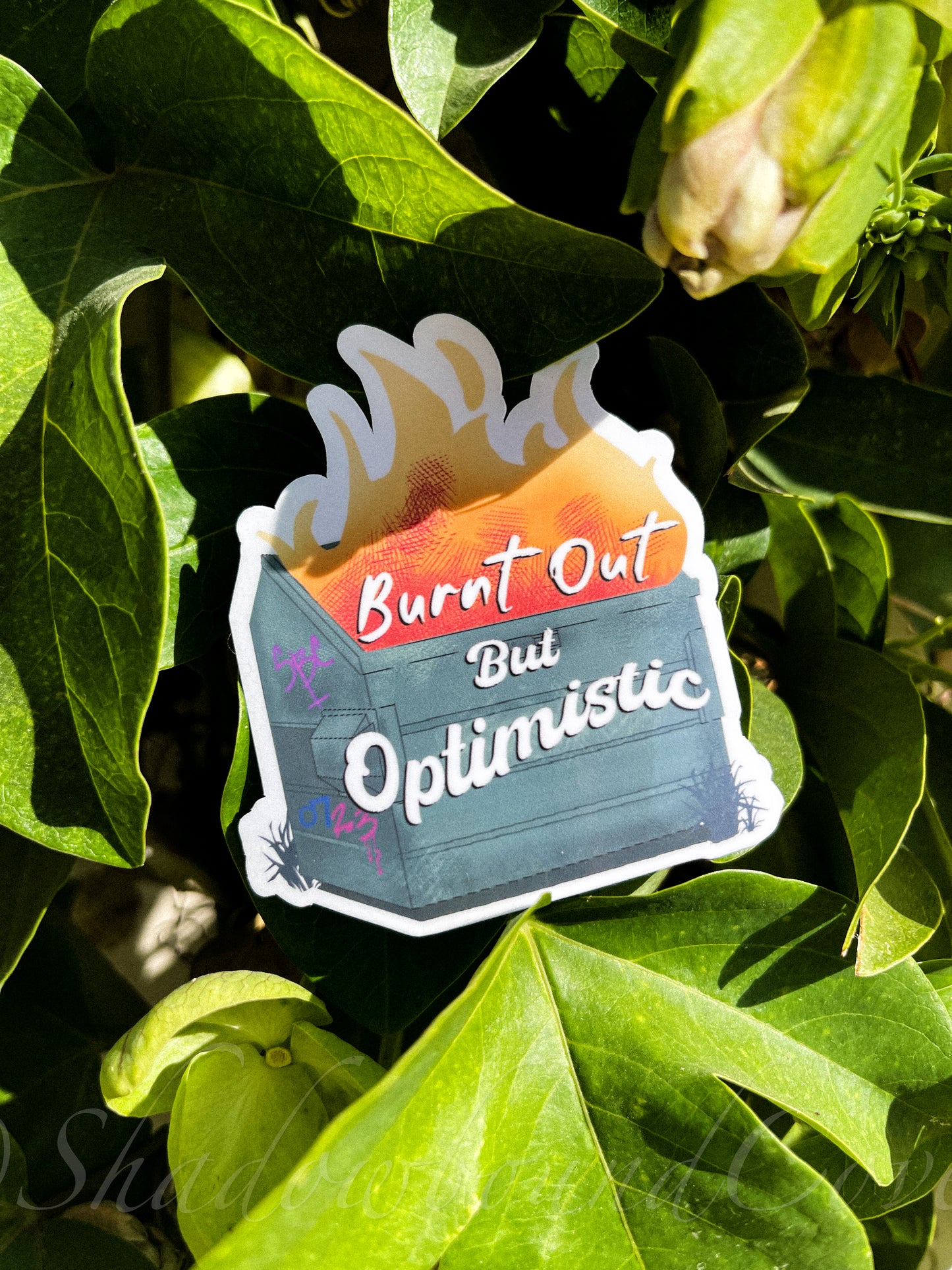 Burnt Out, But Optimistic Sticker - Shadowbound Coven