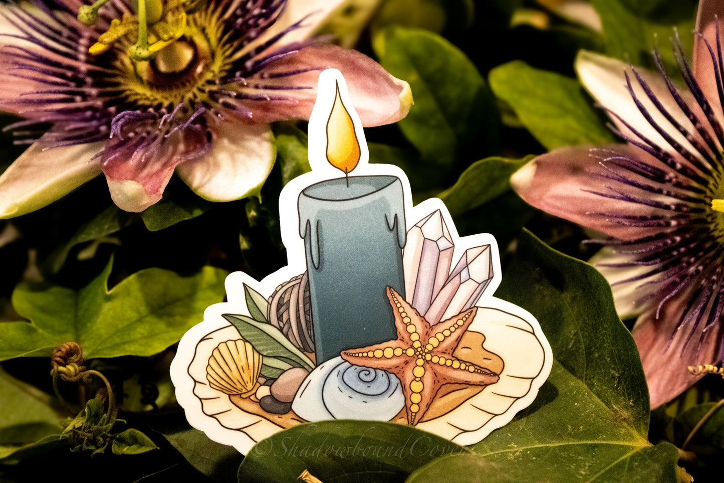 Ocean Shells Candle - Waterproof Vinyl Sticker