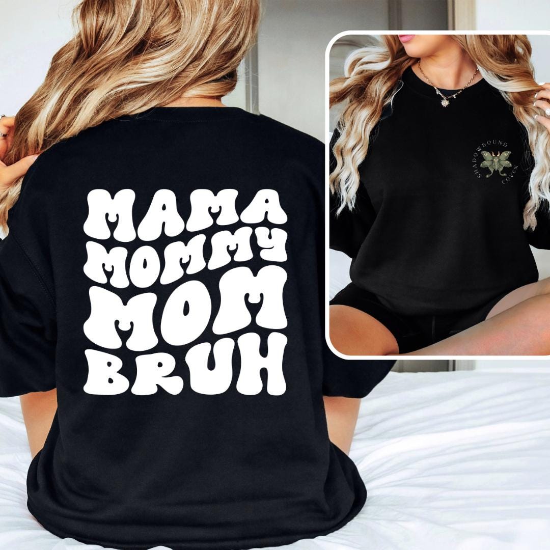 Retro "Mama, Mommy, Mom, Bruh" Cozy Mother's Day Gift Crewneck Sweater