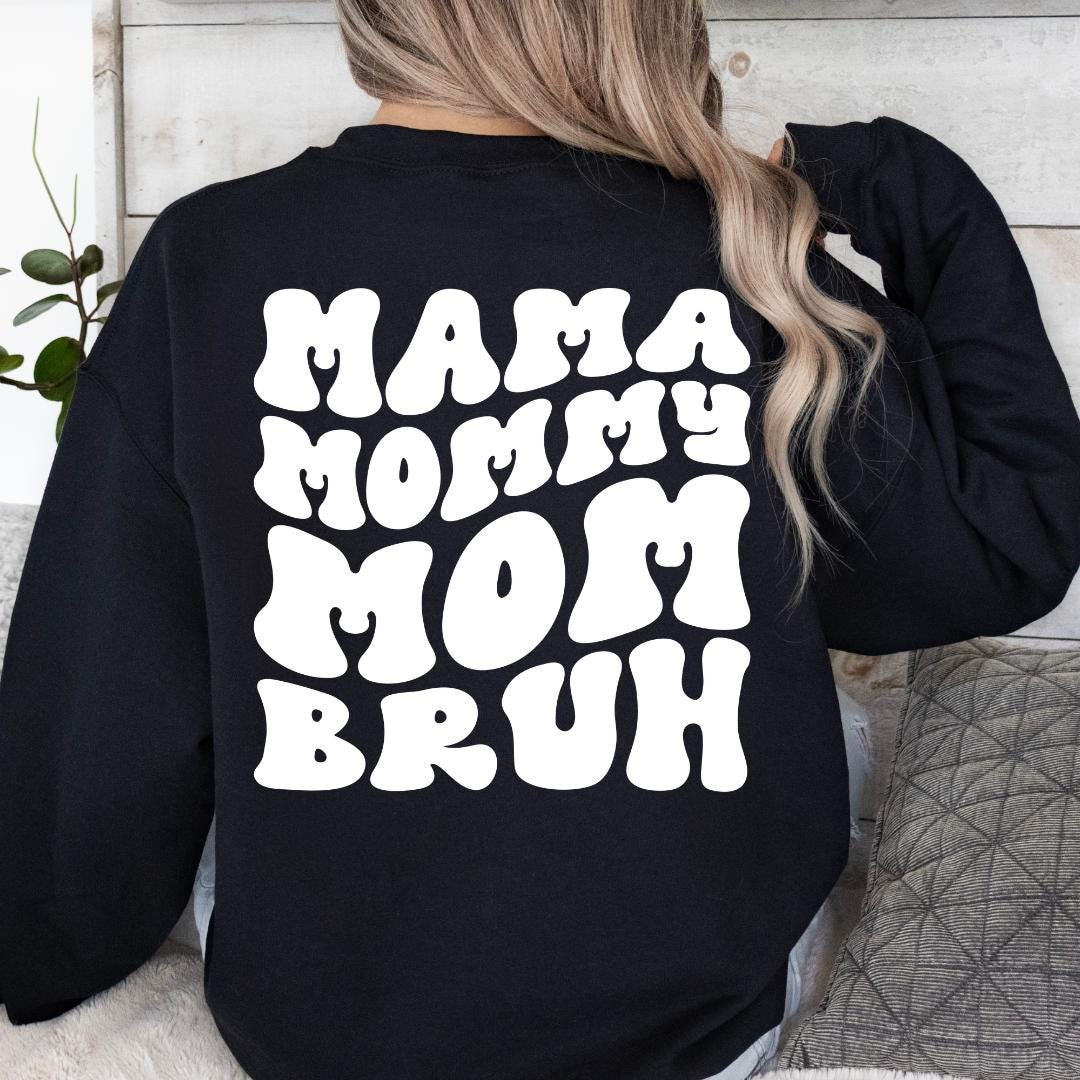 Retro "Mama, Mommy, Mom, Bruh" Cozy Mother's Day Gift Crewneck Sweater