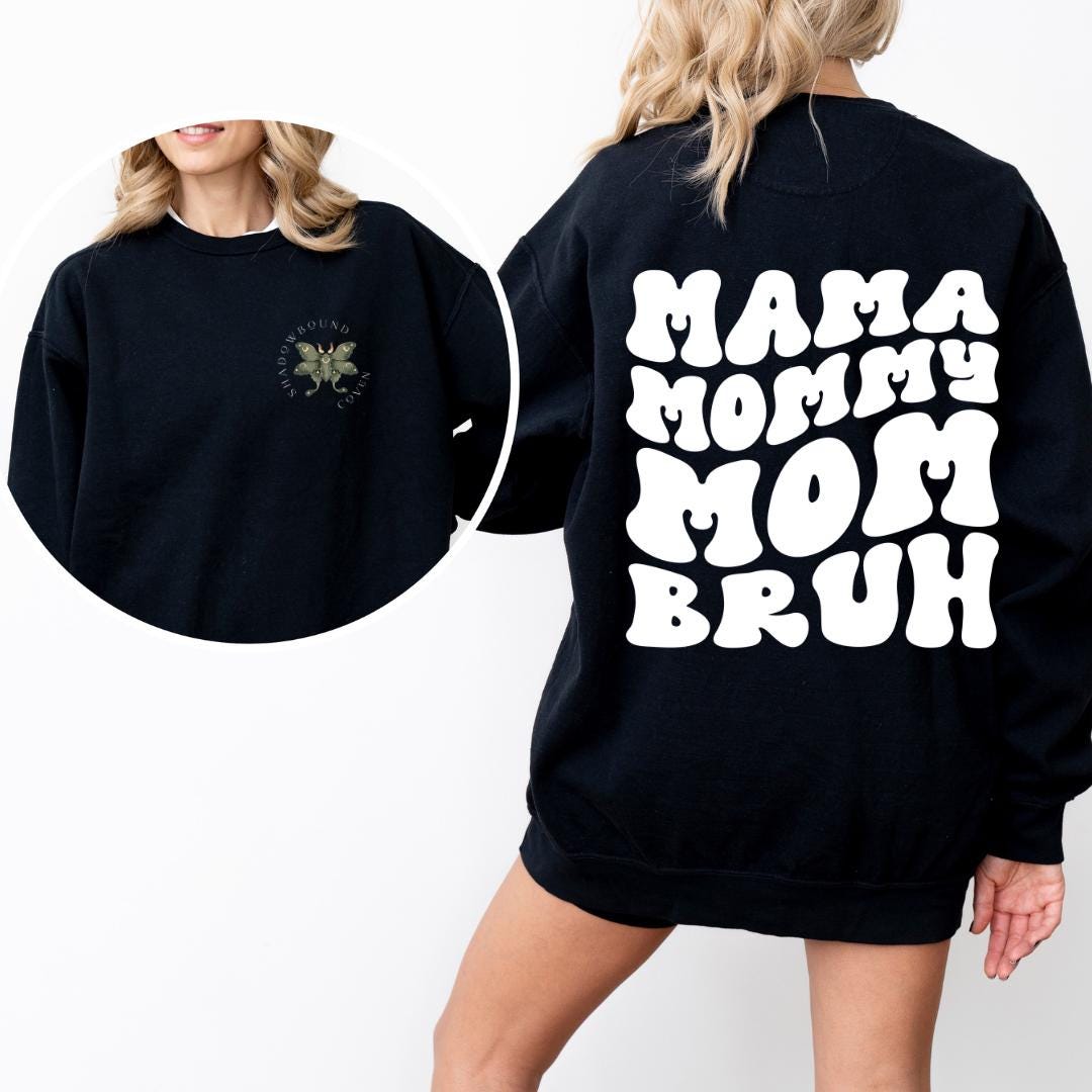 Retro "Mama, Mommy, Mom, Bruh" Cozy Mother's Day Gift Crewneck Sweater