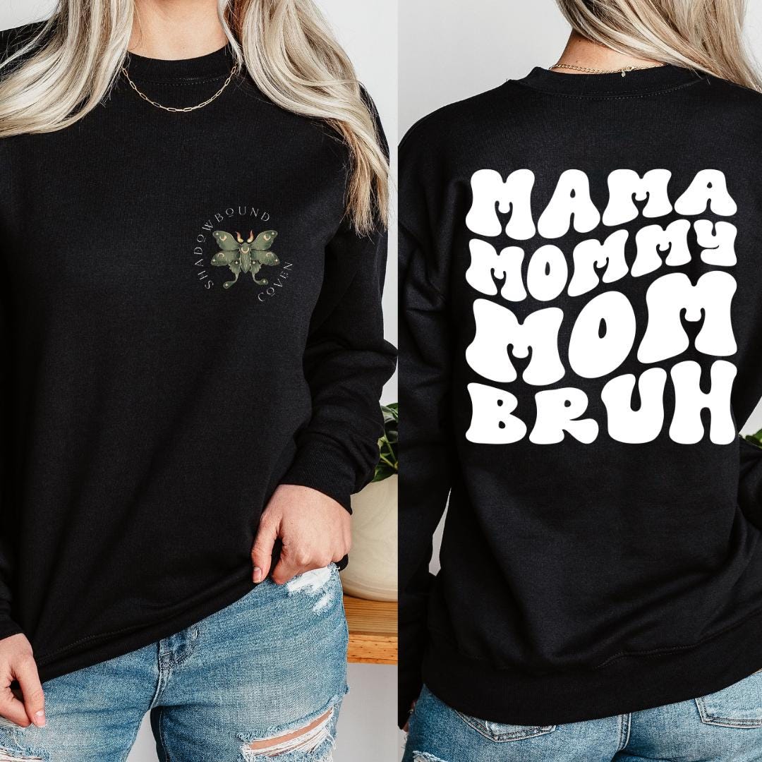 Retro "Mama, Mommy, Mom, Bruh" Cozy Mother's Day Gift Crewneck Sweater