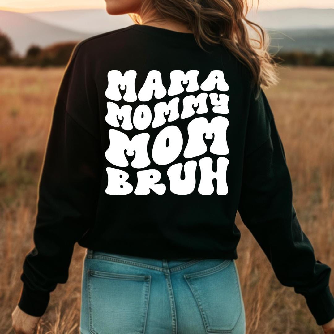 Retro "Mama, Mommy, Mom, Bruh" Cozy Mother's Day Gift Crewneck Sweater