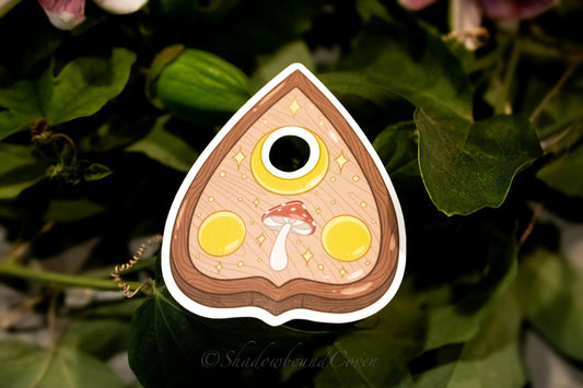 Planchet with Mushroom and Crescent Moon -  Waterproof Vinyl Sticker