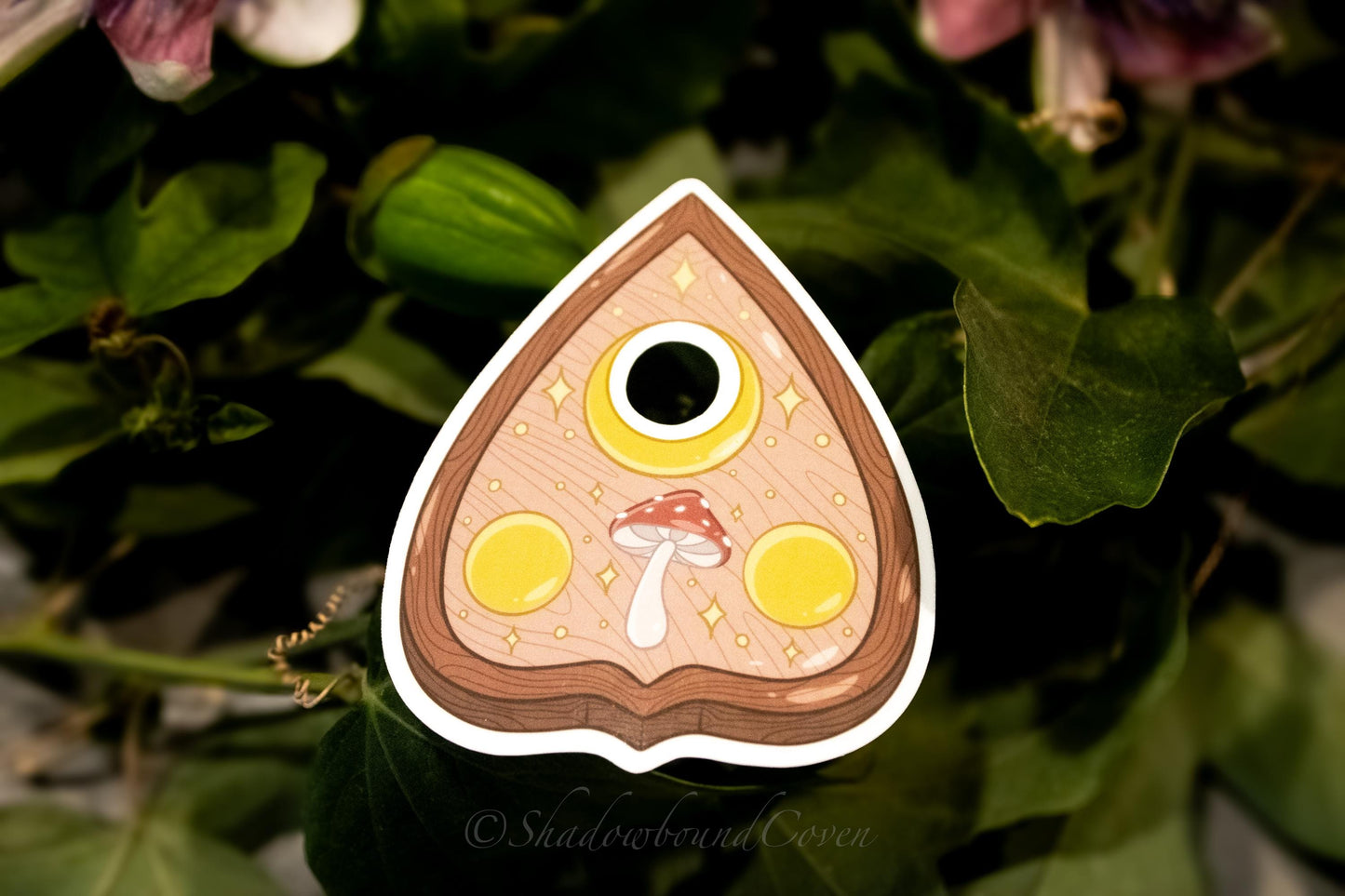 Planchet with Mushroom and Crescent Moon -  Waterproof Vinyl Sticker